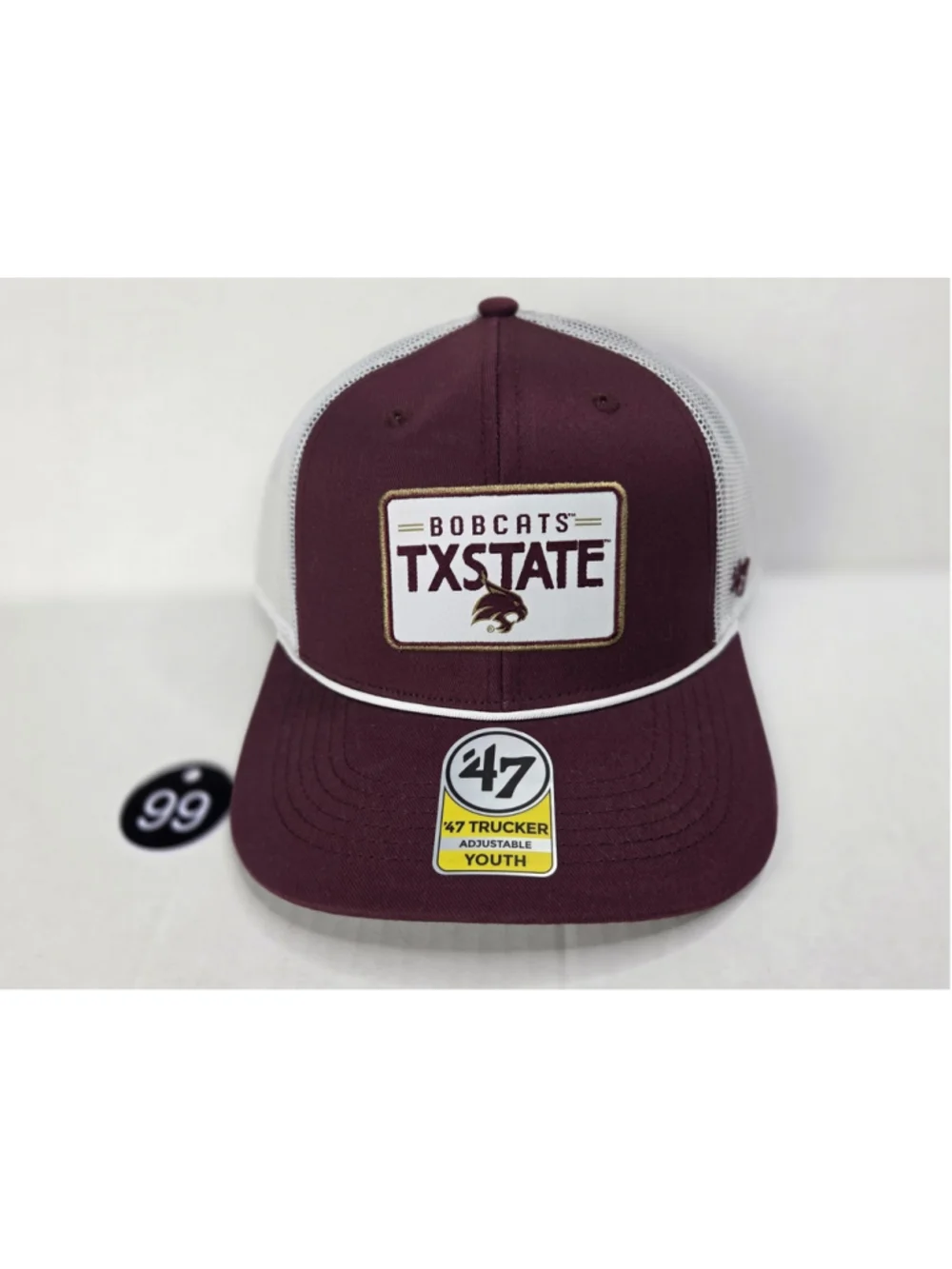 '47 Brand Texas State Bobcats YOUTH Trucker Snapback Cap Maroon White NWT #99